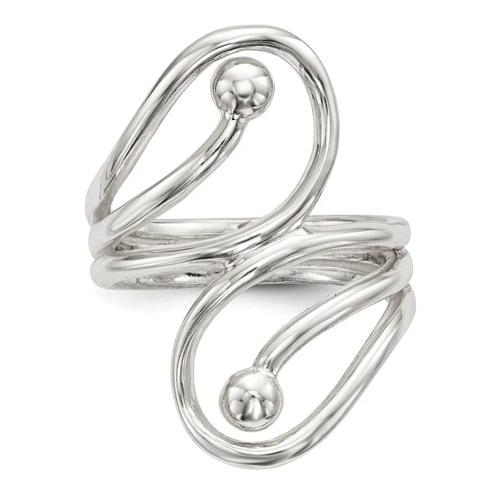 Polished Fancy Swirl Ring in Sterling Silver