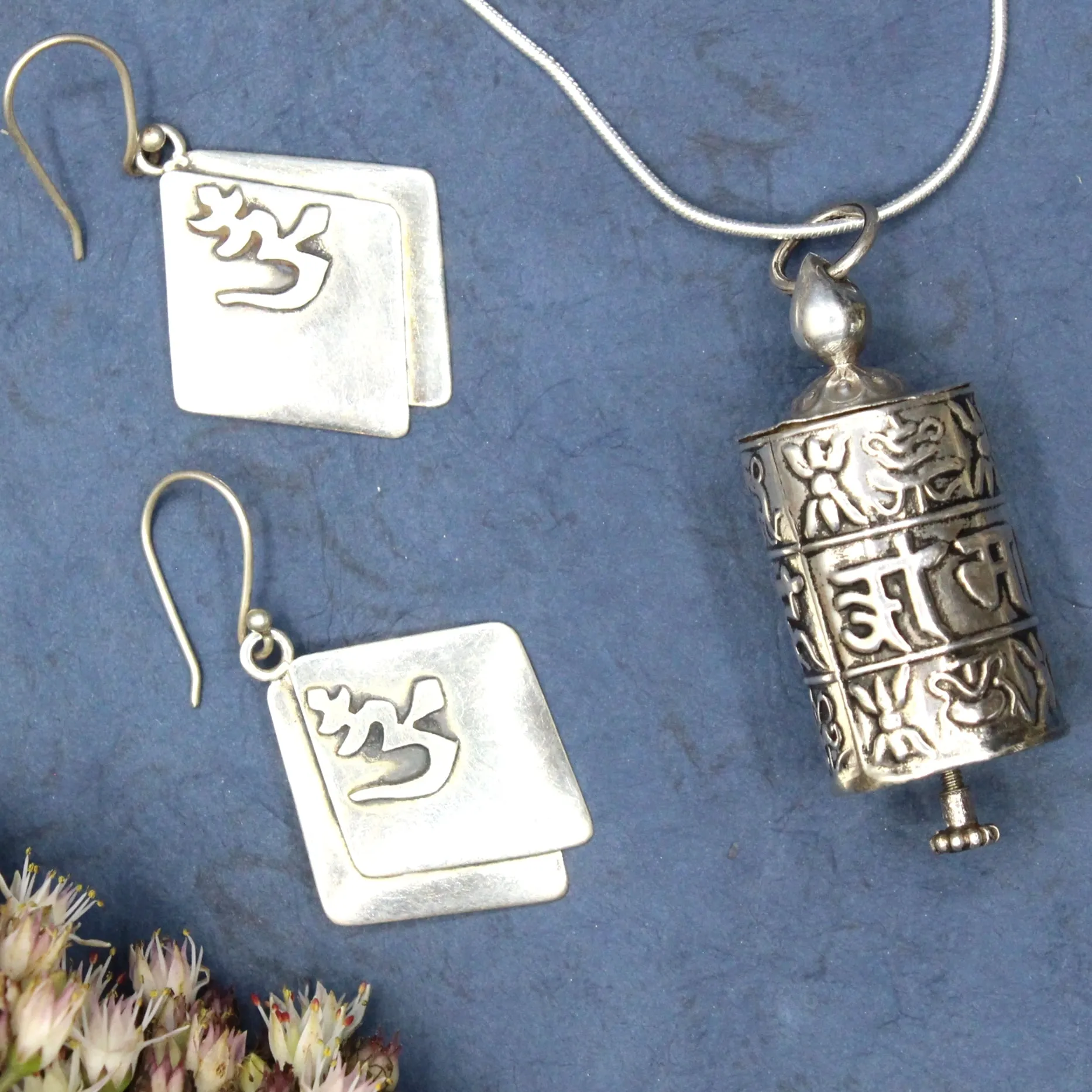 Prayer Wheel Silver Necklace