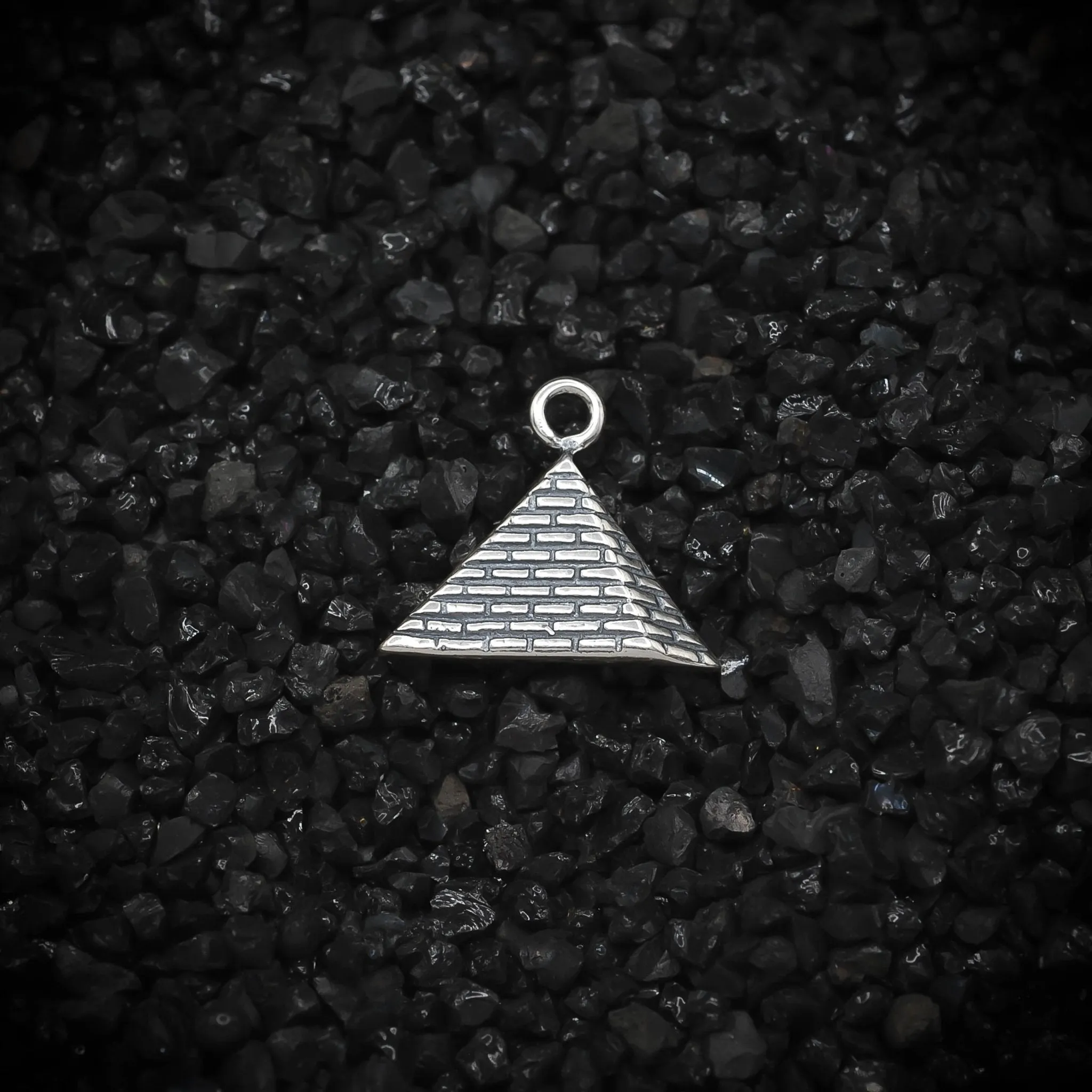 Pyramid Ancient Egyptian Charm | 925 Sterling Silver, Oxidized or 18K Gold Plated | Jewelry Making Pendant