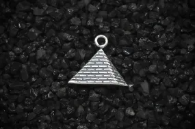 Pyramid Ancient Egyptian Charm | 925 Sterling Silver, Oxidized or 18K Gold Plated | Jewelry Making Pendant