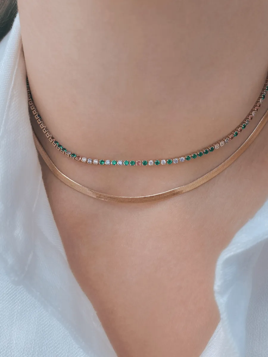 Rainbow CZ Tennis Choker