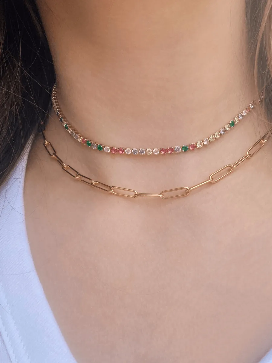 Rainbow CZ Tennis Choker