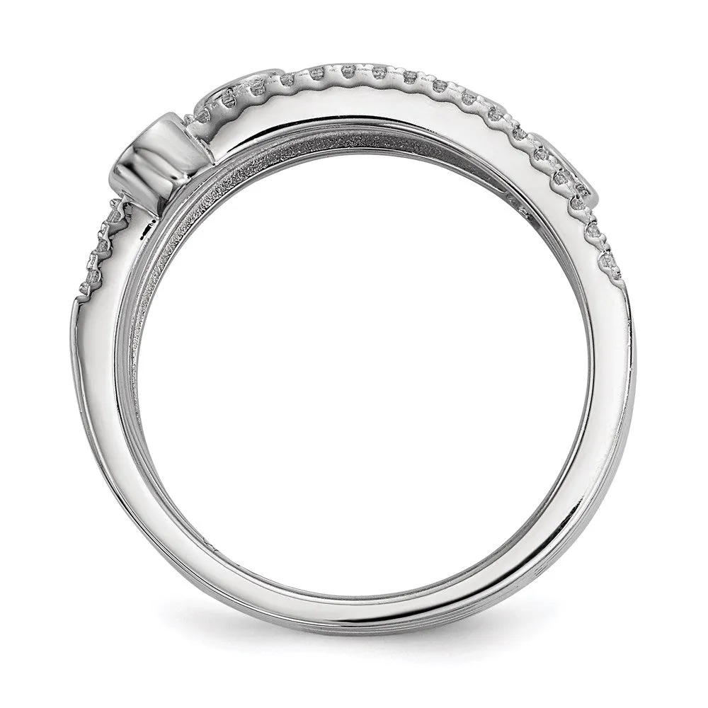 Rhodium-Plated CZ Ring in Sterling Silver