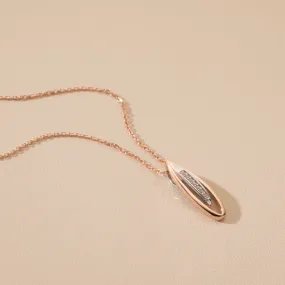 Rose-Tone Sterling Silver Floating Teardrop Pendant