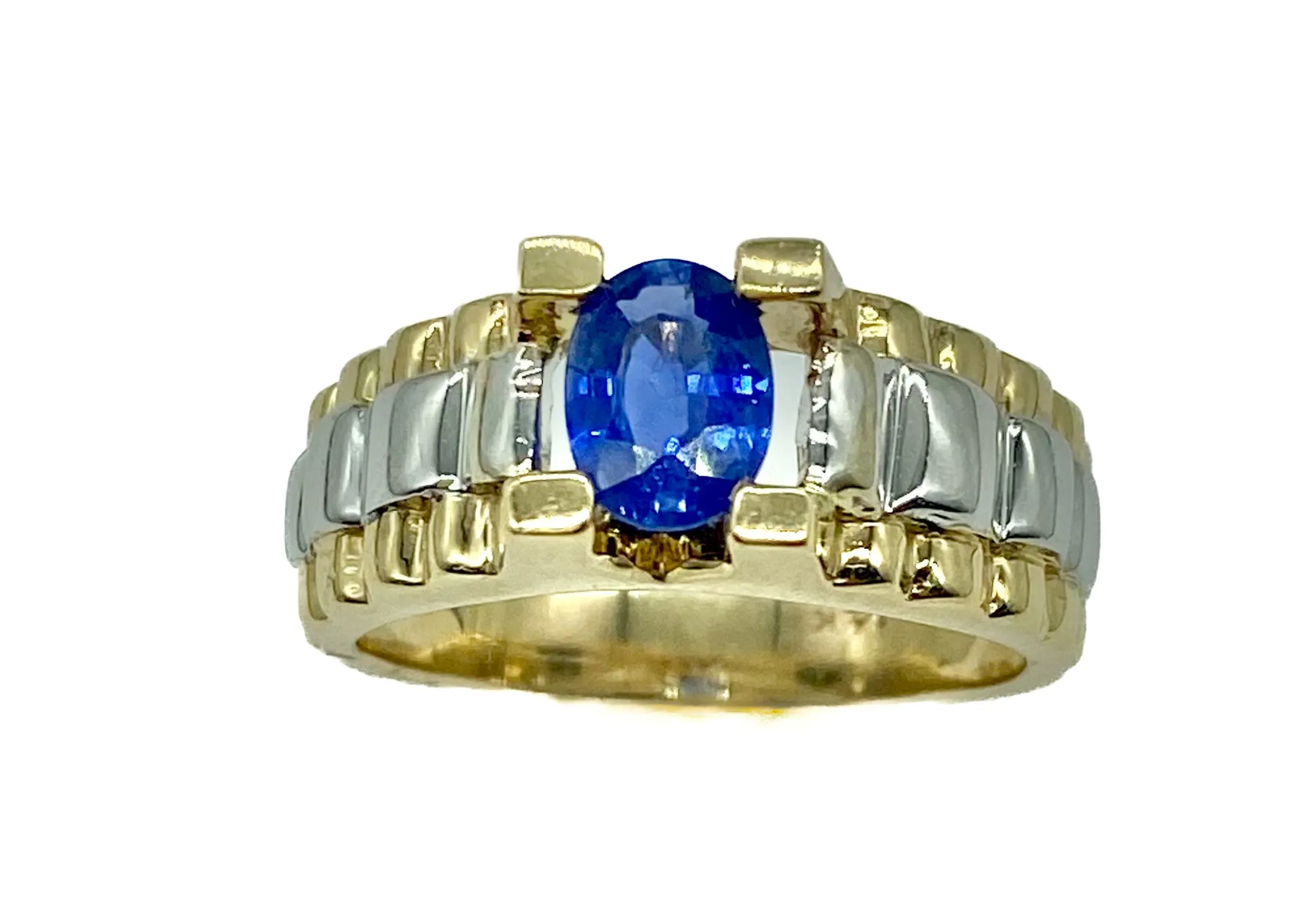 Sapphire Ribbed Watch Ring