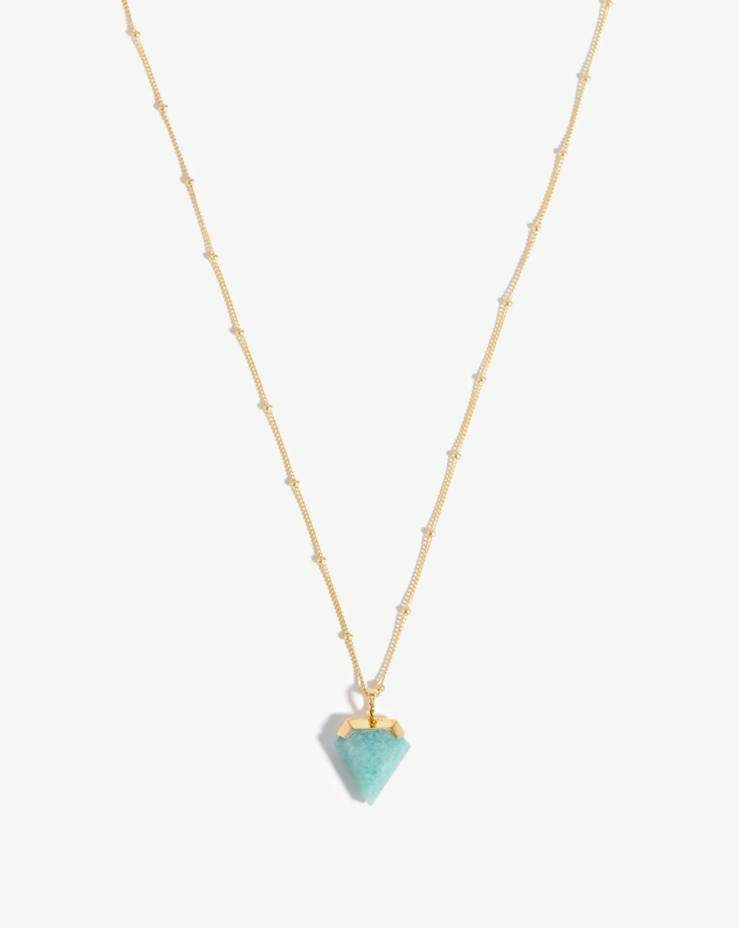 Shield Necklace | 18ct Gold Plated Vermeil/Amazonite