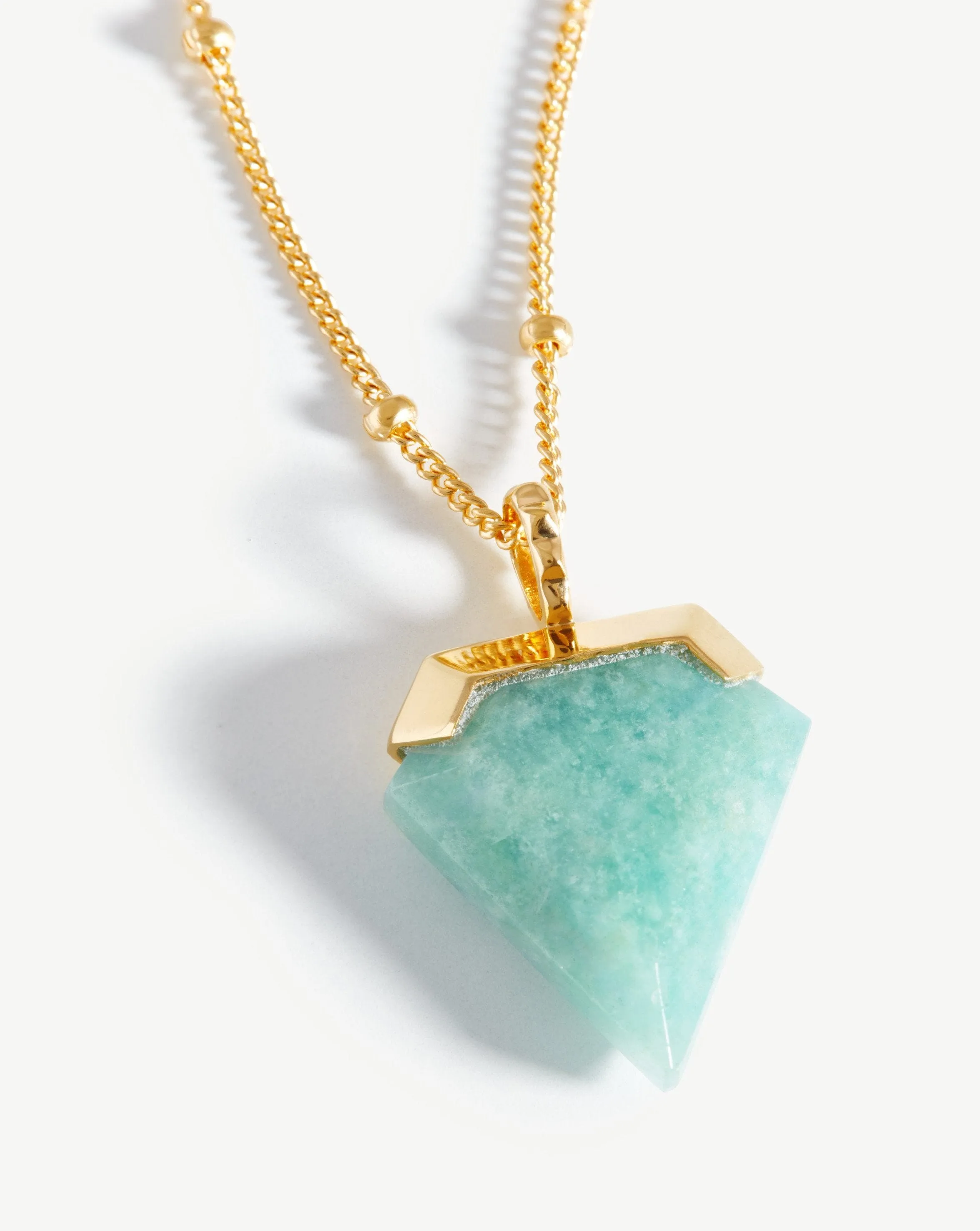 Shield Necklace | 18ct Gold Plated Vermeil/Amazonite