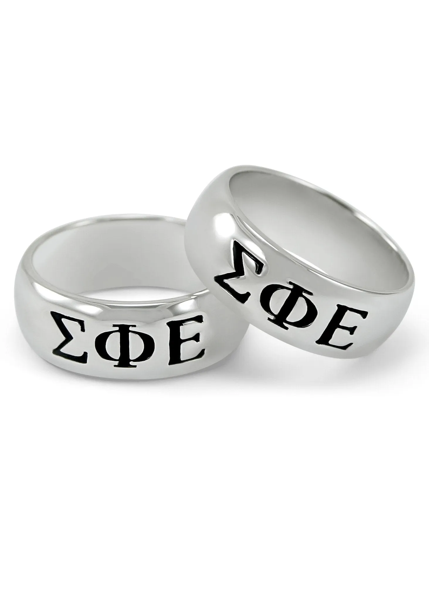 Sigma Phi Epsilon Sterling Silver Wide Band Ring