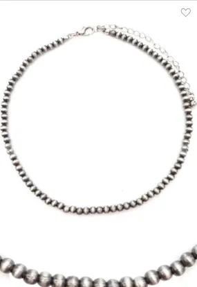 Silver Beaded Necklace