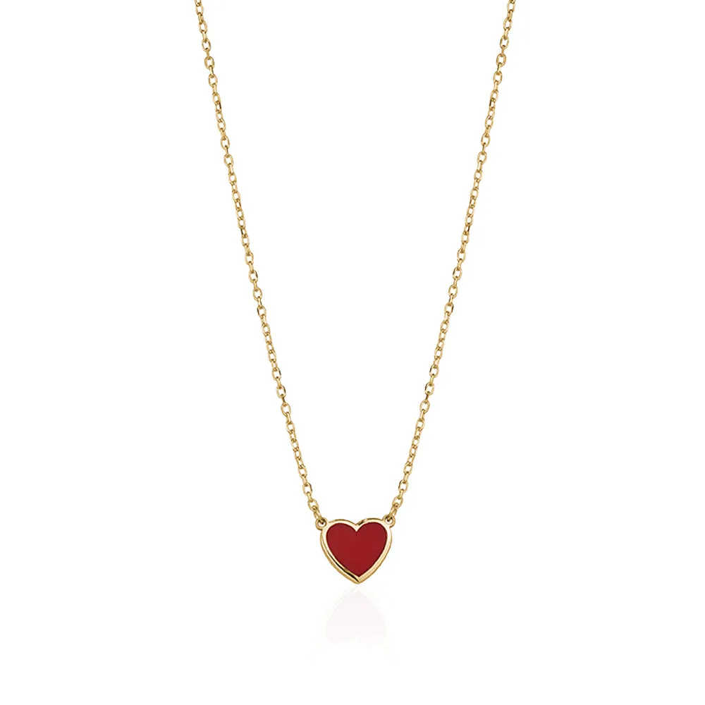 SMALL ENAMEL HEART NECKLACE