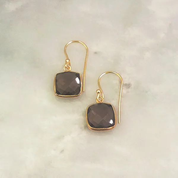 Smokey Quartz Single Drop Hook Earrings