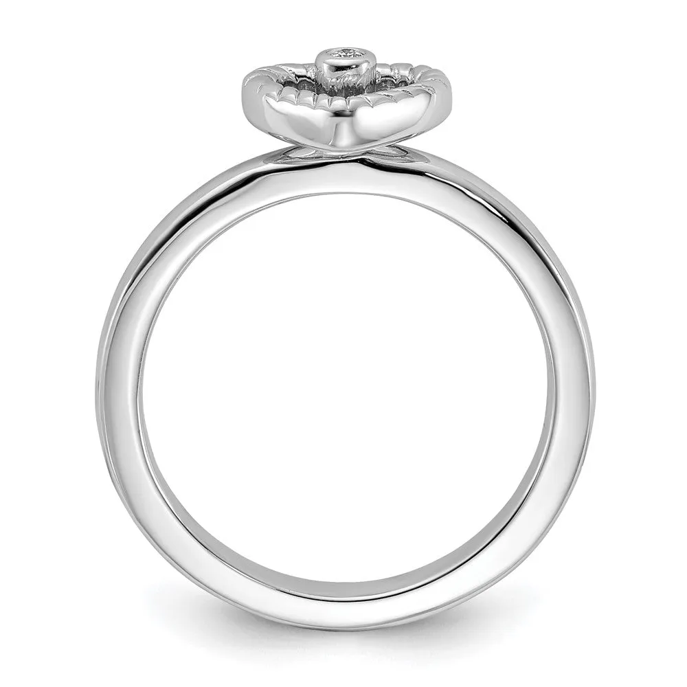 Stackable Expressions Heart Diamond Ring in Sterling Silver