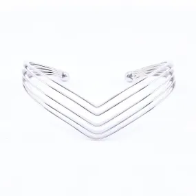 STERLING SILVER 5-ROW V-STYLE CUFF BRACELET