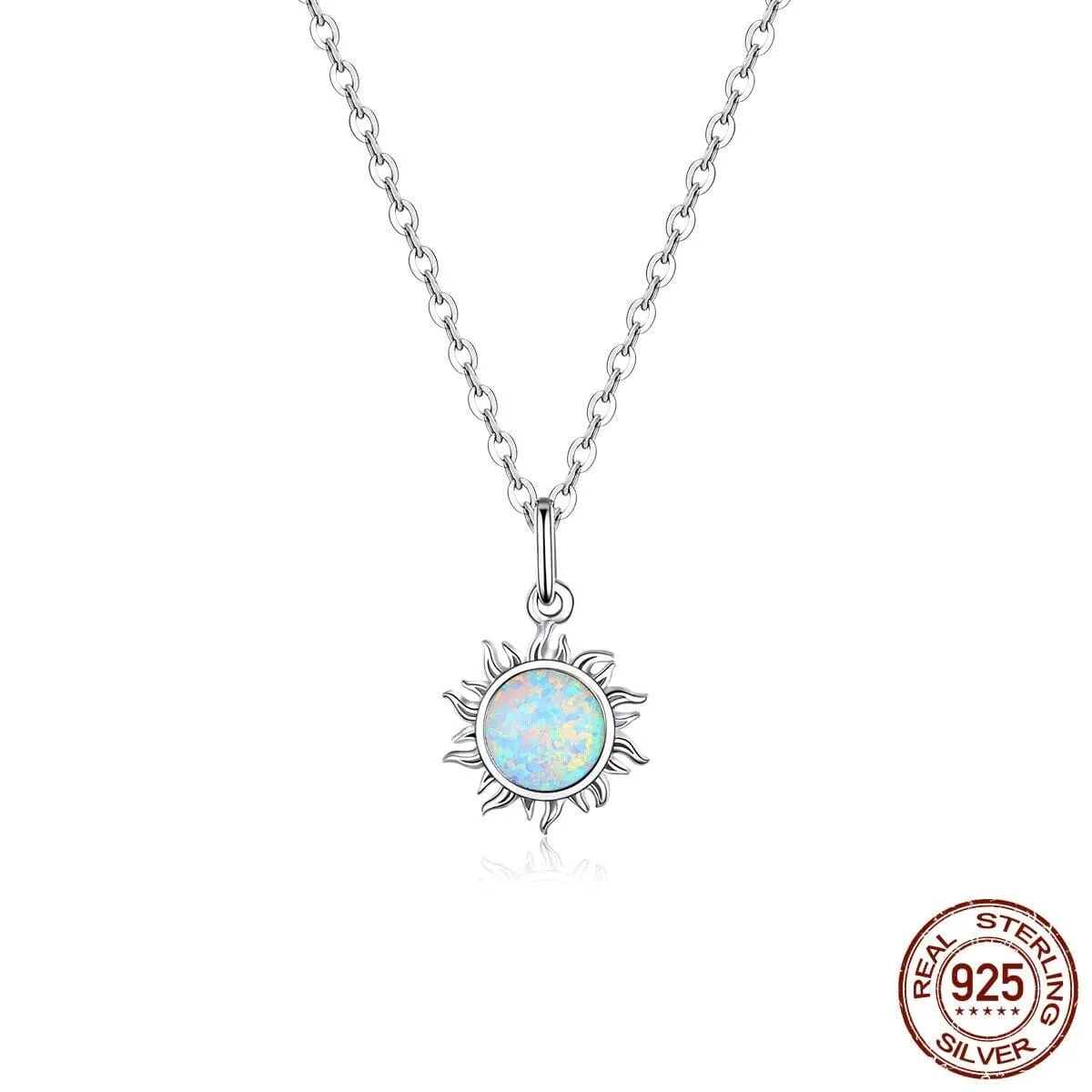 Sun Opal Necklace 925 Sterling Silver Pendant Necklace