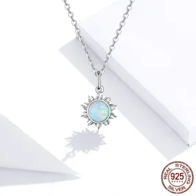 Sun Opal Necklace 925 Sterling Silver Pendant Necklace