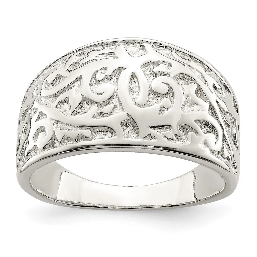 Swirl Design Ring in Sterling Silver