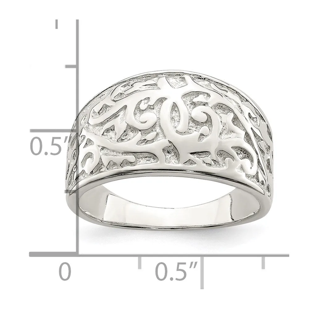 Swirl Design Ring in Sterling Silver