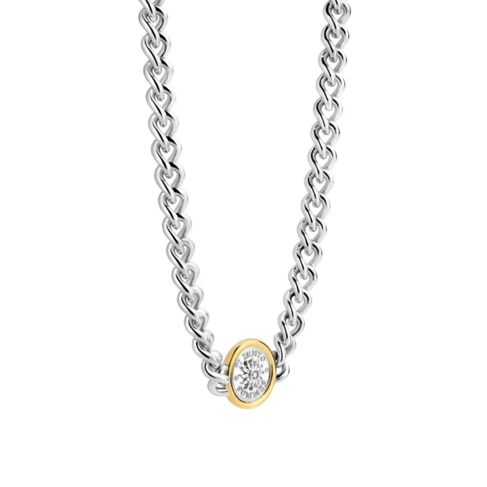 Ti Sento Two-Tone Coin Link Necklace