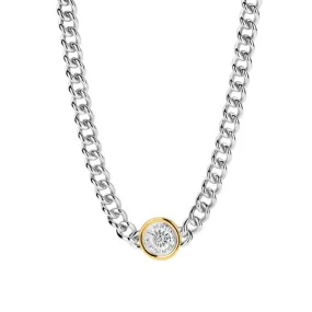 Ti Sento Two-Tone Coin Link Necklace