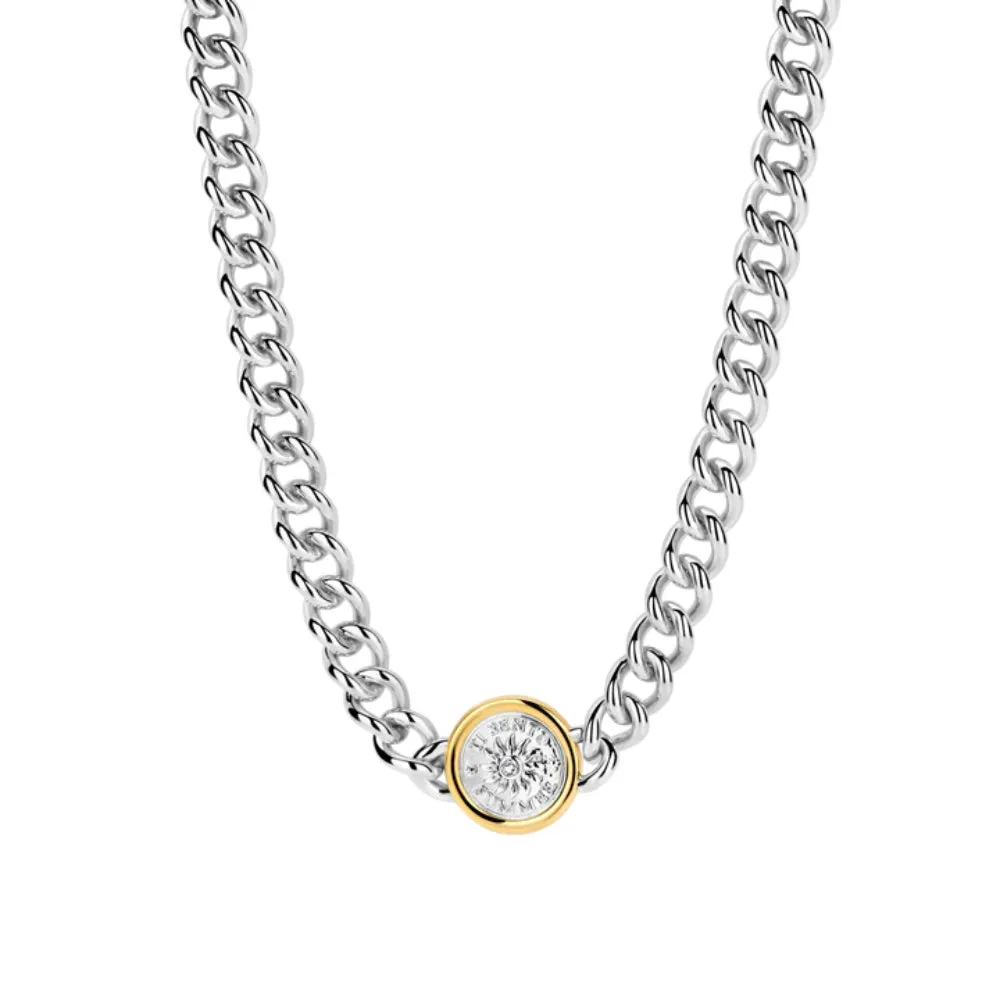 Ti Sento Two-Tone Coin Link Necklace