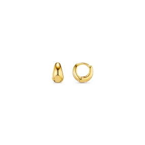 Tiny Tapered Micro Hoop Earrings - Gold