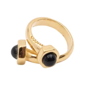 TUCCO TUERQUIN BLACK CRYSTAL ADJUSTABLE RING