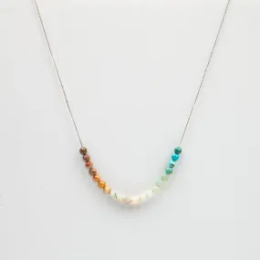 Turquoise, Amazonite & Chrysocolla Adjustable Slide Chain Gemstone Necklace