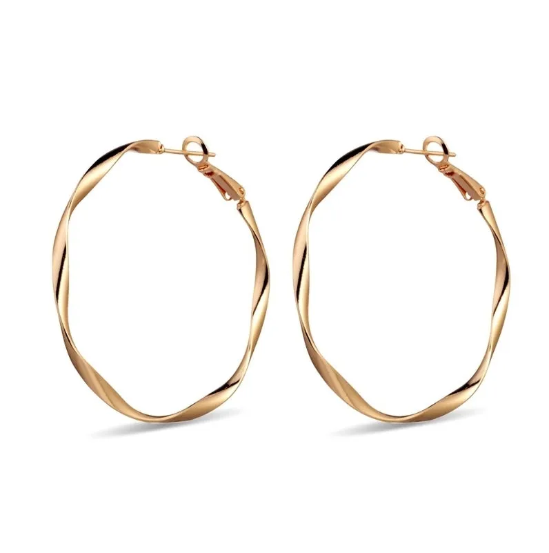 Twist Hoop Earrings Gold