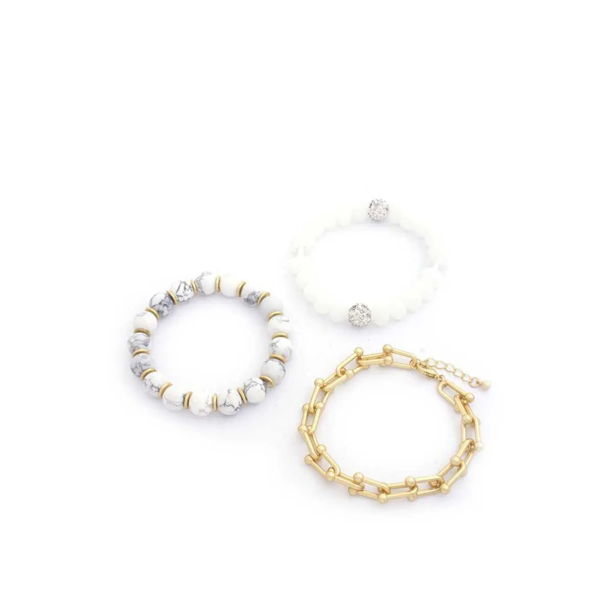 U Link Stone Beaded Bracelet Set.