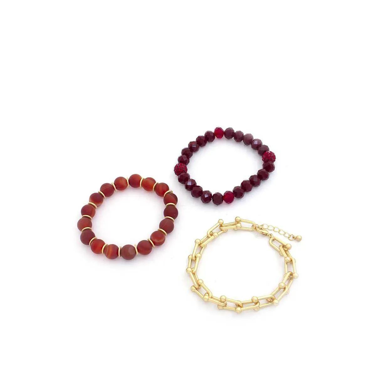 U Link Stone Beaded Bracelet Set.