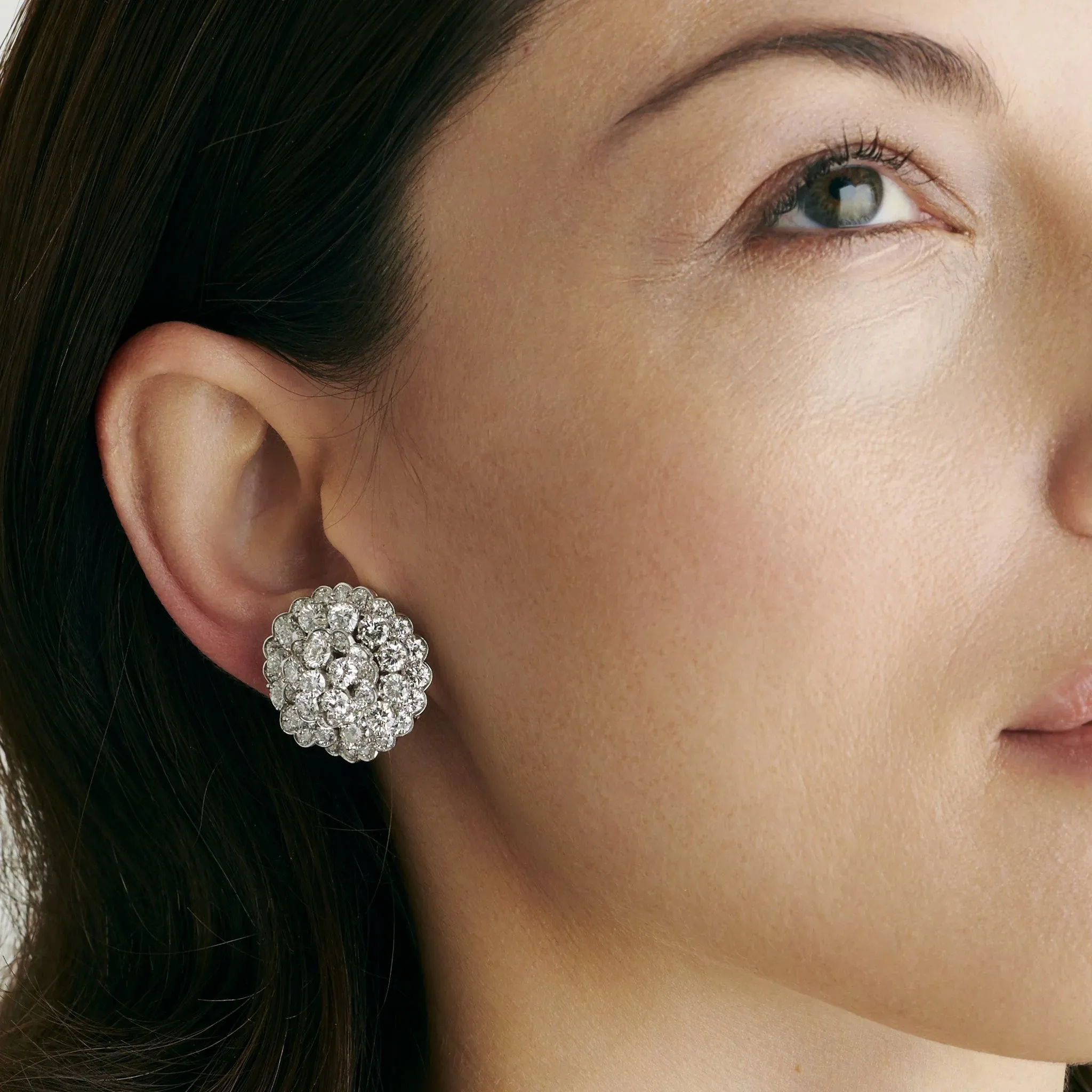 Van Cleef & Arpels Blooming Diamond Cluster Stud Earrings