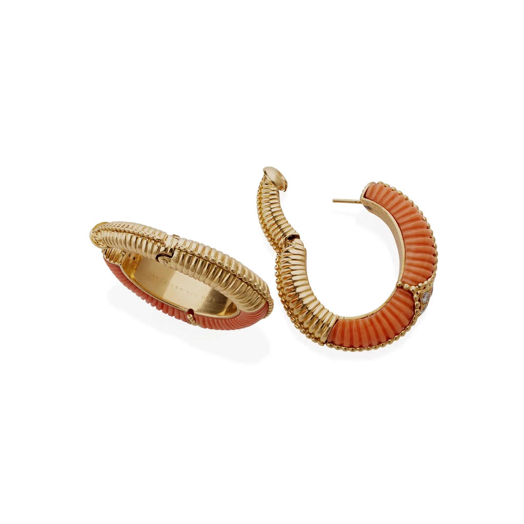 Van Cleef & Arpels Coral Hoop Earrings