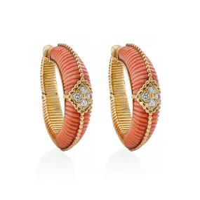 Van Cleef & Arpels Coral Hoop Earrings