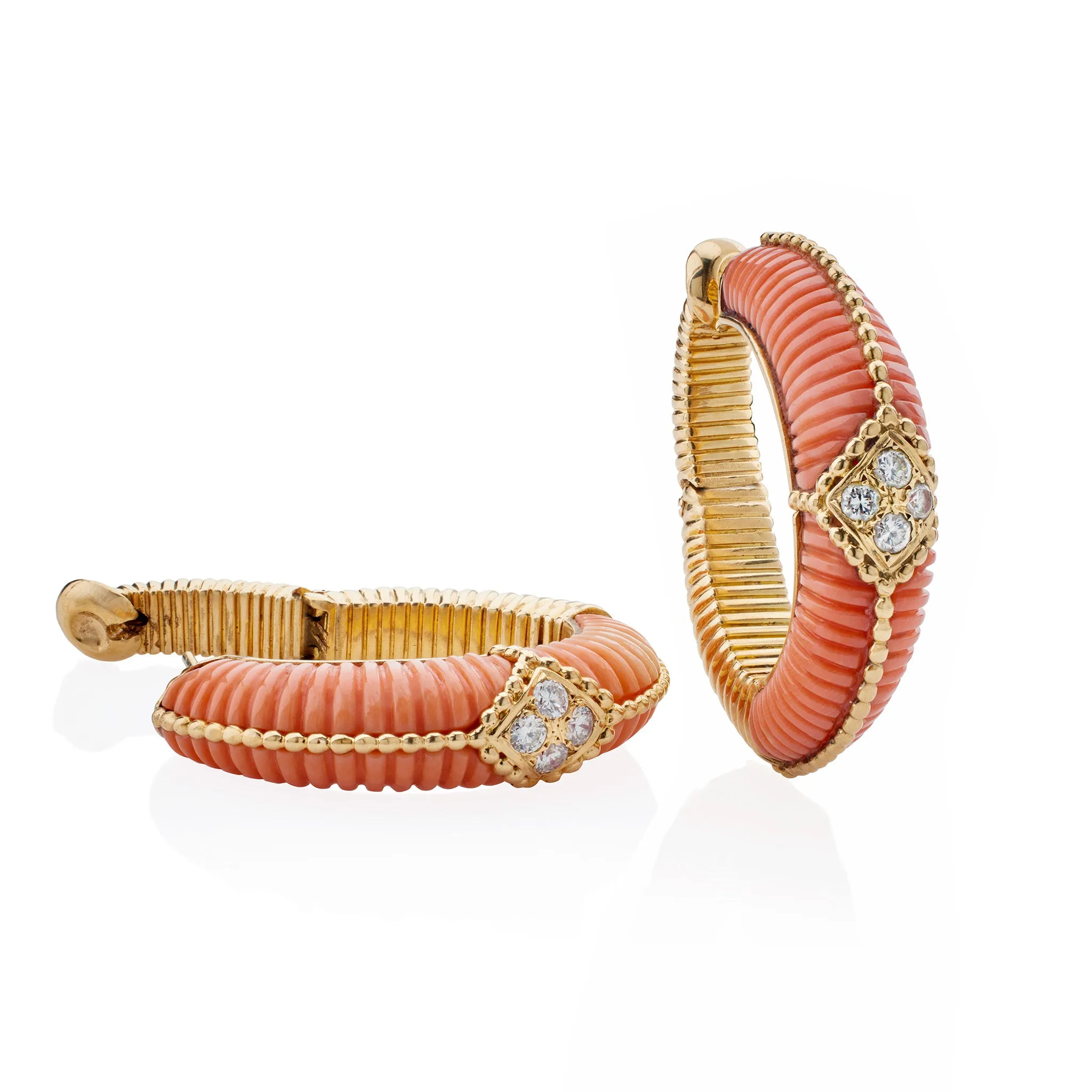 Van Cleef & Arpels Coral Hoop Earrings