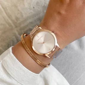 Vanessa Rosegold Watch Bracelet Stack