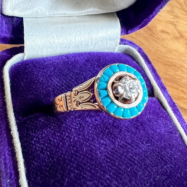 Victorian Diamond & Turquoise Ring