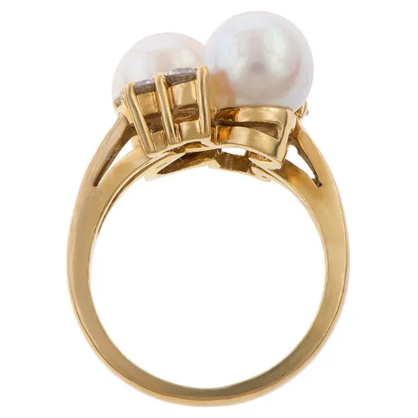 Vintage Pearl & Diamond Ring