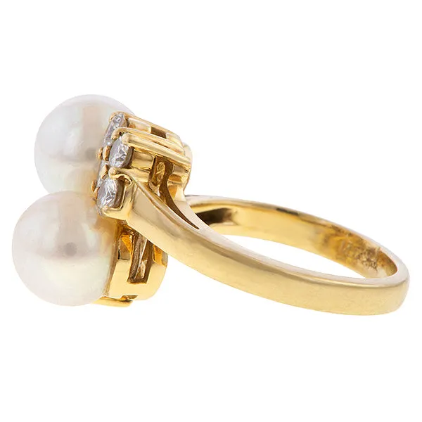 Vintage Pearl & Diamond Ring