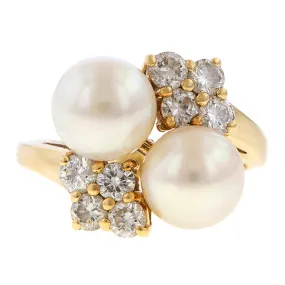 Vintage Pearl & Diamond Ring