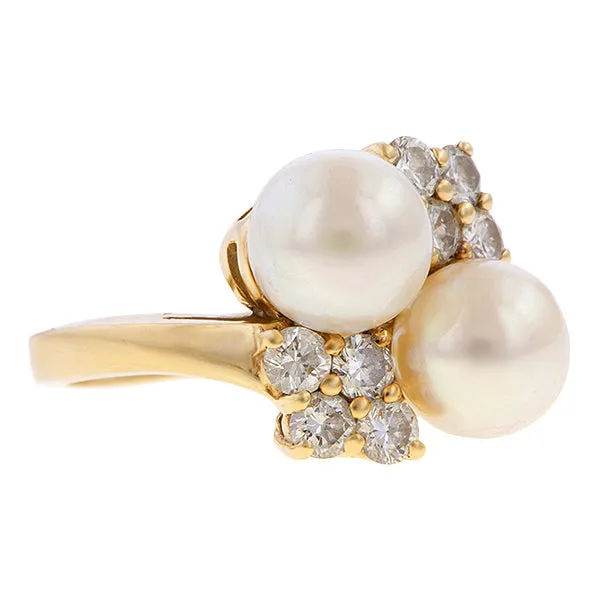 Vintage Pearl & Diamond Ring