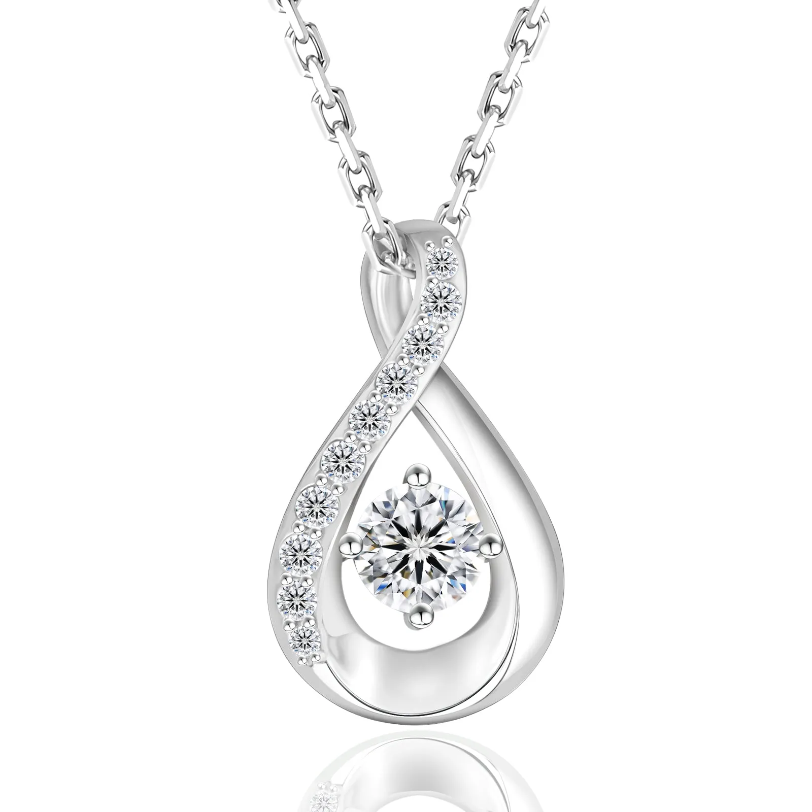 Water Drop VVS1 Moissanite Pendant Necklace for Women 0408