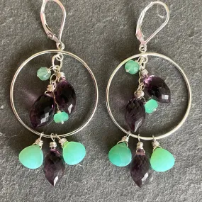 Winery Tour Pummy Hoop Earrings